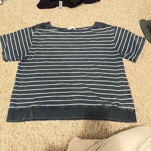 Jane and Delancey Navy and White Striped Short Sleeve Tee